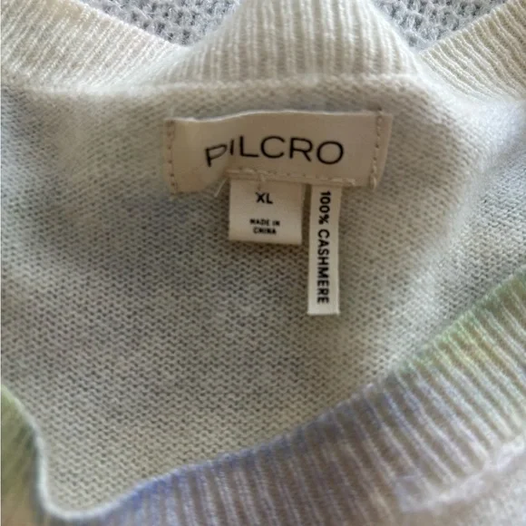 Anthropologie Pilcro The Alani Crew Neck Cropped Cashmere Tie dye Sweater. XL - Picture 5 of 7